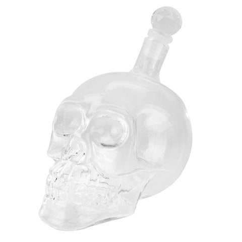 Bottiglia con teschio in vetro cristallo pour vodka, whisky, liqueur alla birra, vino rosso et autres boissons, 1000ML