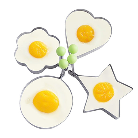 Stampo per pancake con uova fritte 4 in 1 in acciaio inossidabile, 4 in1