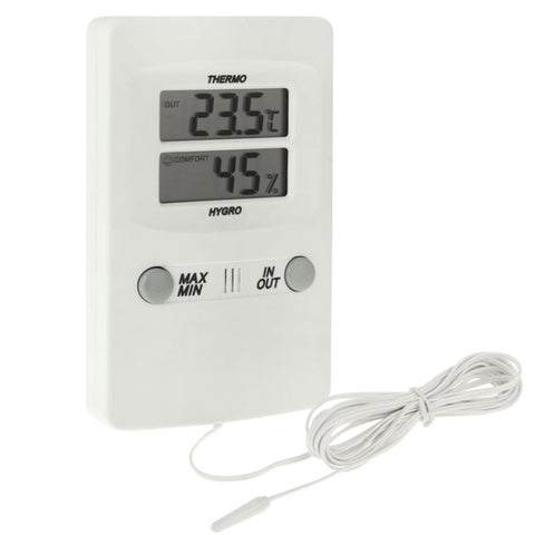 Termometro igrometro umidità meteo sonda LCD digitale TH02 per interni ed esterni, TH02