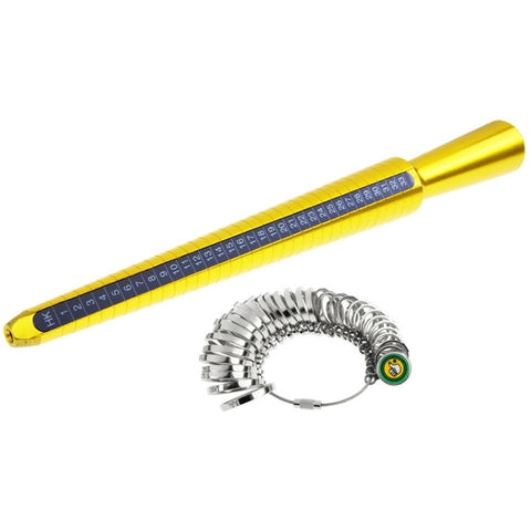 Bastone per dimensionare le dita con mandrino per misuratore di anelli in metallo e titanio, misura HK: 1-33, E