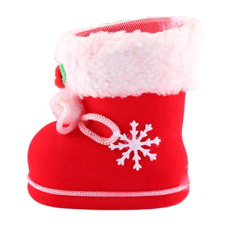 Sac pour caramel avec motif Babbo Natale, décoration de naissance, calza floccata, dimensions : 9 cm x 10 cm x 5 cm, taille : 9 cm x 10 cm x 5 cm.