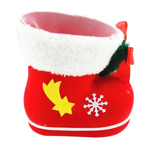 Sac pour caramel avec motif Babbo Natale, décoration de naissance, calza floccata, dimensions : 13 cm x 10 cm x 7 cm, taille : 13 cm x 10 cm x 7 cm.