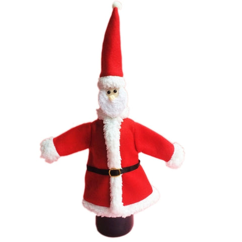Set de sacs pour bouteilles de vin champagne en peluche pour tavolo da pranzo di Natale avec décoration de Babbo Natale, Santa Cloth