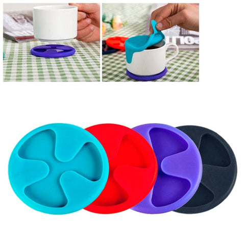 Tappetino per tazza/coperchio per tazza en silicone antiscivolo per vino rosso, tè e caffè, consegna a colori casuale