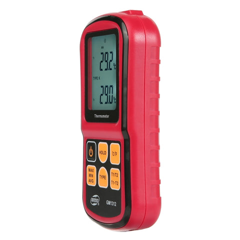BENETECH GM1312 Thermomètre à écran LCD à 2,4 pouces, type J, K, T, E, N et R, intervalle de température : -50 ~ 300 °C