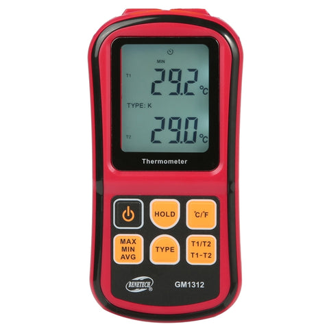 BENETECH GM1312 Thermomètre à écran LCD à 2,4 pouces, type J, K, T, E, N et R, intervalle de température : -50 ~ 300 °C