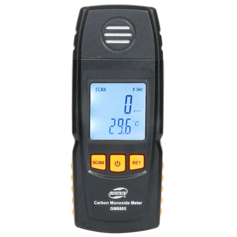 BENETECH GM8805 Testeur de dosage de monocarbone portable avec écran LCD, testeur de monoshydrate de carbone, intervalle de mesure: 0-1000 ppm
