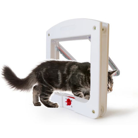 Patta trasparente adatta a gatti e cani di piccola taglia, chiusura universale a 4 vie, White