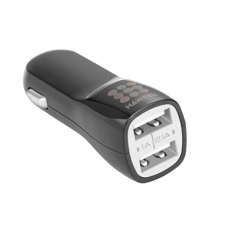 HAWEEL High Quality 2.1A + 1A Dual USB Ports Car Charger, HK Black, US  Black, US White, UK Black, UK White, White, Black