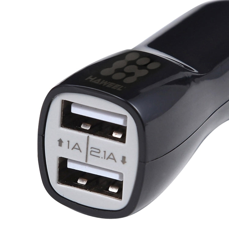 HAWEEL High Quality 2.1A + 1A Dual USB Ports Car Charger, HK Black, US  Black, US White, UK Black, UK White, White, Black