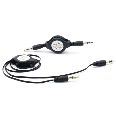 Cavo audio Aux rétractable de 3,5 mm, compatible avec téléphone, tablette, brassard, lecteur MP3, stéréo pour voiture/maison et autre, longueur : de 11 cm à 80 cm