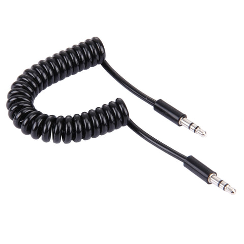 Cavo Aux de 3,5 mm à spirale à molla, compatible avec téléphone, tablette, brassard, lecteur MP3, stéréo pour voiture/maison et autre, longueur : 15 cm - 170 cm