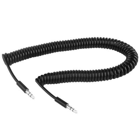 Cavo Aux de 3,5 mm à spirale à molla, compatible avec téléphone, tablette, brassard, lecteur MP3, stéréo pour voiture/maison et autre, longueur : de 45 cm à 200 cm