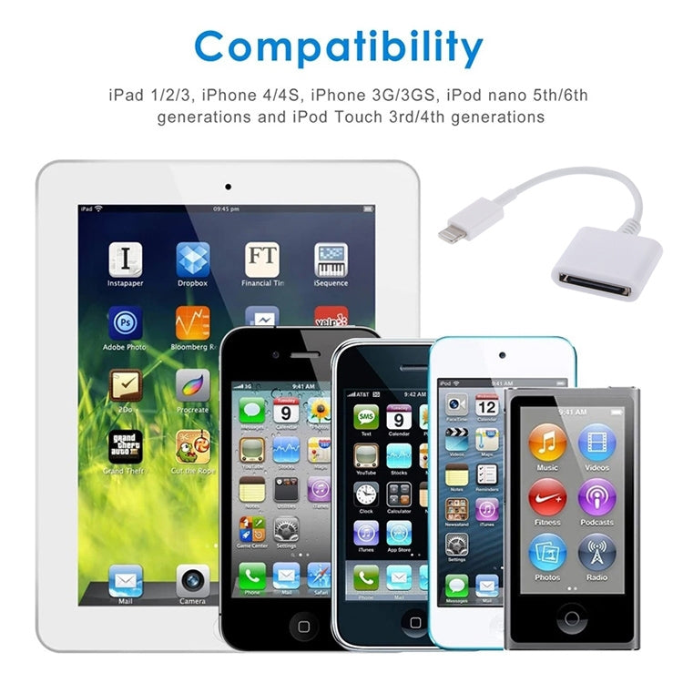 8 Pin Male to 30 Pin Female Data Cable Adapter - 14cm