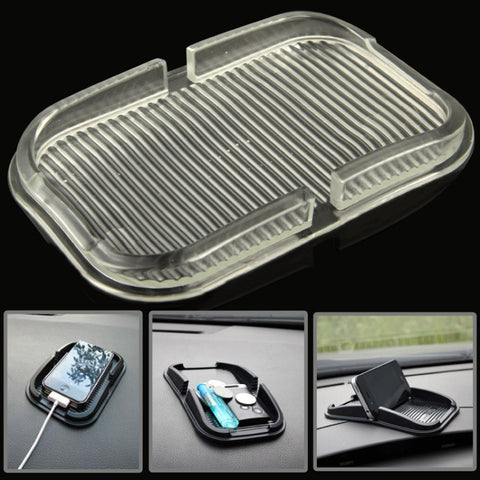 Cuscinetto/supporto in gel di silicone adesivo magico antiscivolo per cruscotto dell'auto per iPhone 5 e 5S / iPhone 4 e 4S, 8, 5, 4, For iPhone, Galaxy, Sony, Lenovo, HTC, Huawei, and other Smartphones(Transparent), 7