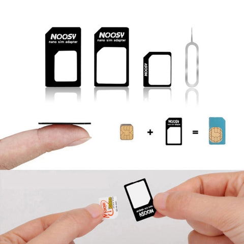 Kit di Conversione SIM 4 in 1 per iPhone 5, 4 e 4S - Nano a Micro,