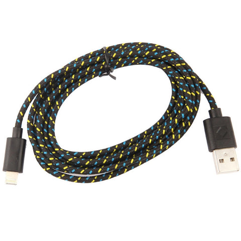 Cavo di ricarica per trasferimento dati USB stile rete in nylon da 3 m per iPhone, iPad