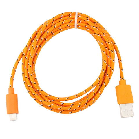 Cavo di ricarica per trasferimento dati USB con rete in nylon da 2 m per iPhone, iPad