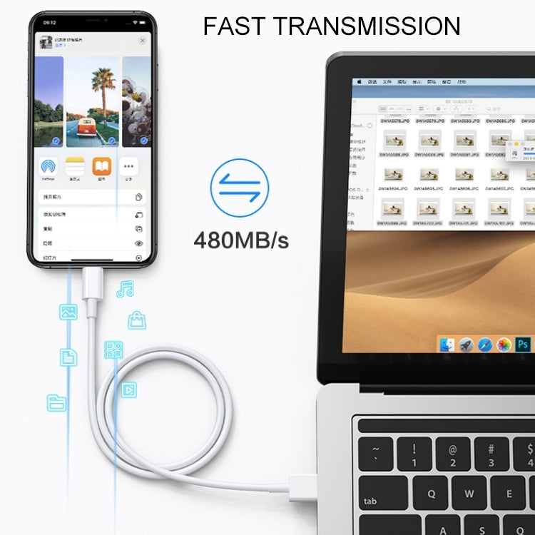 High-Quality 1m 8 Pin USB Charging Cable for iPhone & iPad