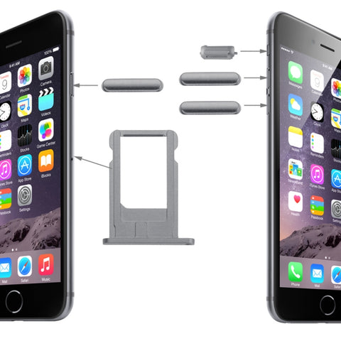 Vassoio scheda, tasto di controllo del volume, tasto di blocco schermo e interruttore di disattivazione audio, kit chiave vibrante per iPhone 6, For iPhone 6 (Kit), For 6, For iPhone 6(Pink), For iPhone 6