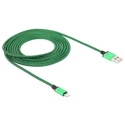 Cavo di sincronizzazione dati/ricarica da USB a 8 pin stile tessuto 2A, lunghezza cavo: 1 m