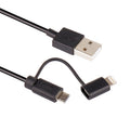 1m MFI 2-in-1 Lightning & Micro USB Charging Cable