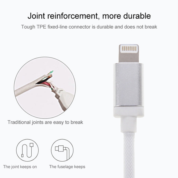 8 Pin to USB Data Charger Cable - 25cm Metal Head Design