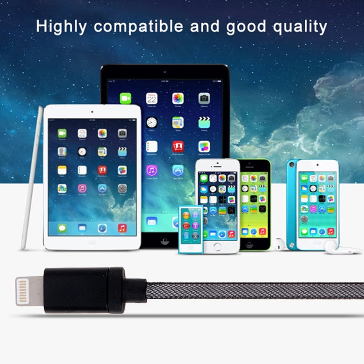 8 Pin to USB Data Charger Cable - 25cm Metal Head Design
