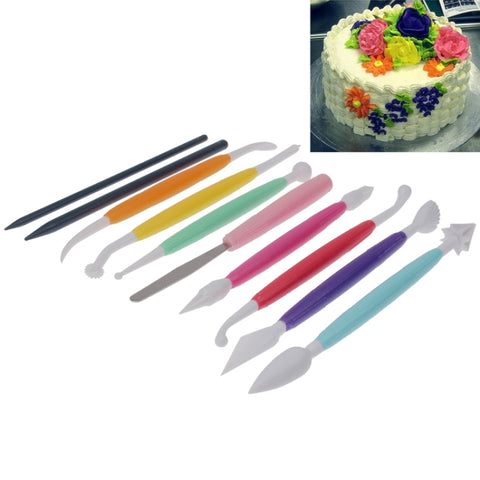 Set d'instruments pour modeler la tarte à colorier pour 10 personnes, 10 PCS Color