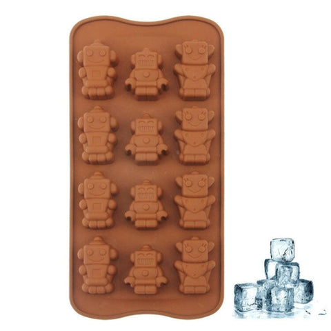 Grazioso vasoio pour cubes de ghiaccio à 12 grilles en forme de robot, 12-Grid