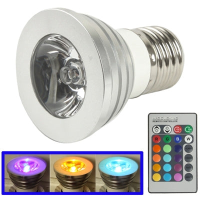 Lampadina LED Flash E27 3W RGB avec télécommande, CA 85-265 V, flux lumineux: 240-270 lm