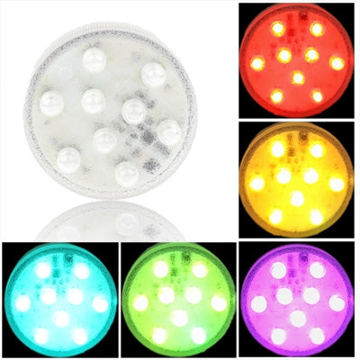 9 LED, 13 colori di luce, con telecomando
