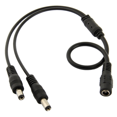 Cavo connettore di alimentazione CC da cilindro femmina a 2 cilindri maschio da 5,5 mm x 2,1 mm per controller luci LED, lunghezza: 35 cm