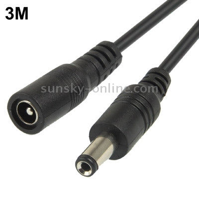 Cavo connettore da cilindro femmina a cilindro maschio da 5,5 x 2,1 mm per controller luci LED, lunghezza: 3 m (nero)