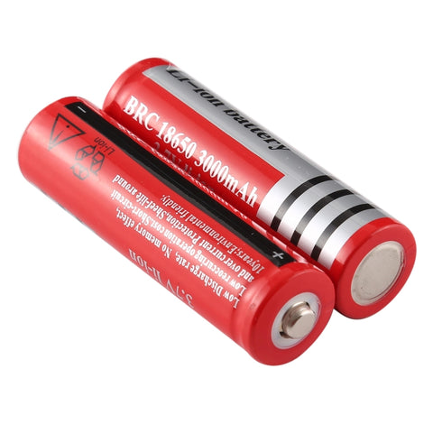 2 batteries de lithium rechargeables à longue durée UltraFire 18650 3000mAh 3,7V, 3000mAh