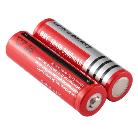 2 batteries de lithium rechargeables à longue durée UltraFire 18650 3000mAh 3,7V, 3000mAh