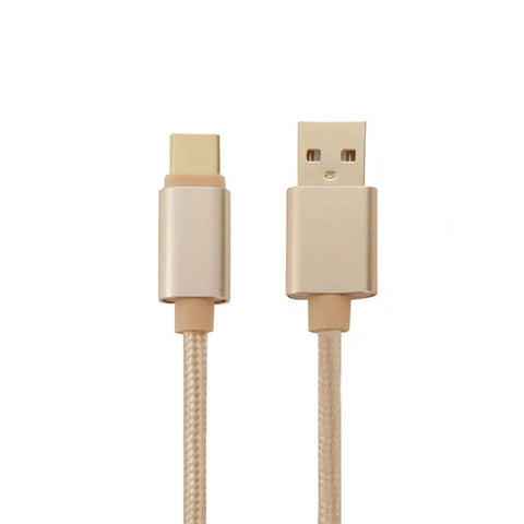 Cavo di ricarica per sincronizzazione dati da USB-C / Type-C 3.1 a USB 2.0 con testa in metallo intrecciato da 1 m