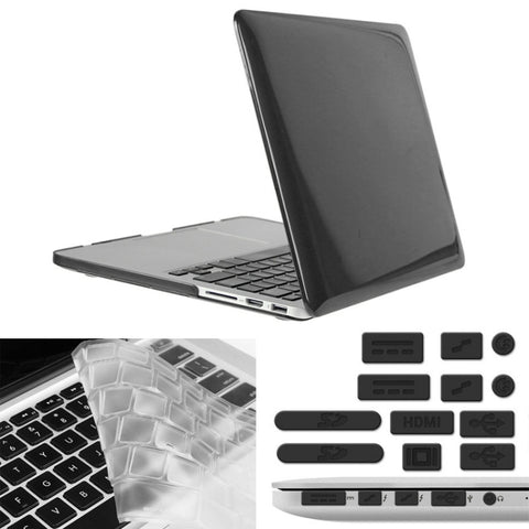 ENKAY pour MacBook Pro Retina 15,4 pouces (version USA) / A1398 Hat-Prince 3 en 1 Étui de protection en plastique rigide avec soufflet de cristal avec protection du goût et robinet anti-pollution