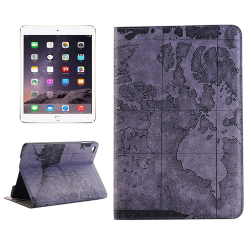 Custodia in pelle intelligente con motivo mappa, ribaltabile orizzontale, con supporto, slot per carte e portafoglio per iPad Mini 4, consegna casuale