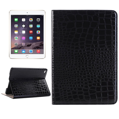 Custodia in pelle intelligente con texture coccodrillo con chiusura orizzontale con supporto, slot per carte e portafoglio per iPad Mini 4