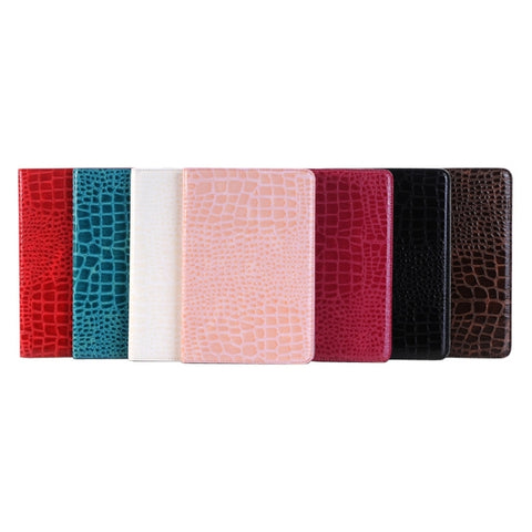 Custodia in pelle intelligente con texture coccodrillo con chiusura orizzontale con supporto, slot per carte e portafoglio per iPad Mini 4