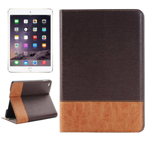 Custodia in pelle intelligente a trama incrociata orizzontale con supporto, slot per carte e portafoglio per iPad Mini 4
