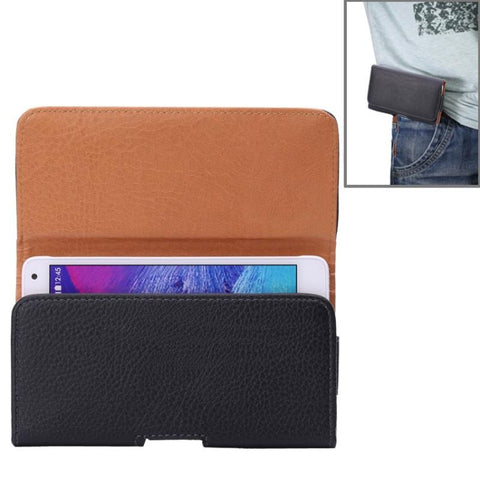 Marsupio da 5,5 pollici con texture litchi stile orizzontale con stecca posteriore per Huawei Honor 7i / Honor 6 Plus / P8 / N3 / N2 / N1 e Sony Xperia Z5 / Z4 / Z2 / Z1
