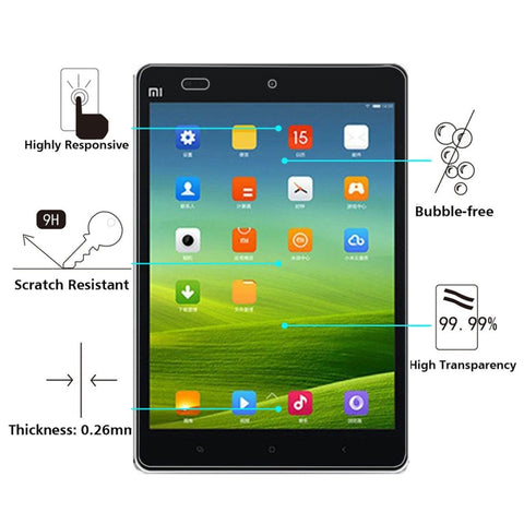 Pellicola in vetro temperato antideflagrante da 0,4 mm 9H+ durezza superficiale 2.5D per Xiaomi Mi Pad, Xiaomi Mi Pad