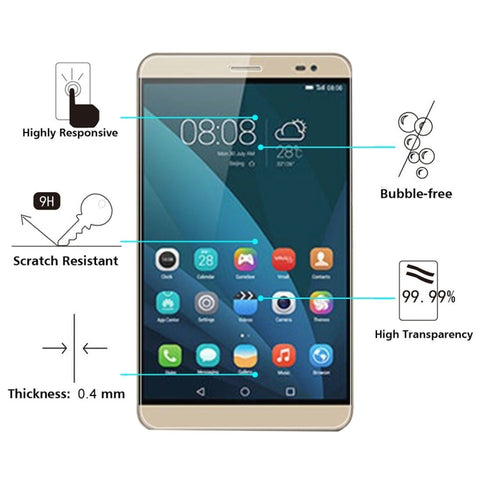 100 PZ per Huawei MediaPad X2 0,4 mm 9H+ Durezza superficiale 2,5D Pellicola in vetro temperato antideflagrante, For MediaPad X2
