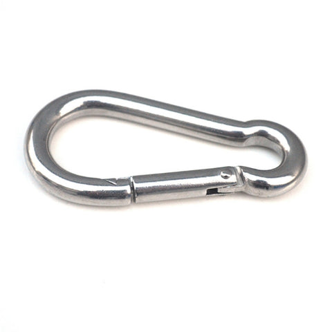 Moschettone in acciaio inossidabile M6 Gancio a molla Multiustensile per alpinismo Fibbia per gancio da campeggio Corda per gancio, diametro interno: 5,8 mm, M6