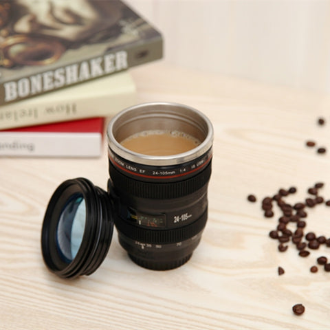 Tasse avec accessoire pour appareil photo de 400 ml Tasse avec filtre Caniam EF 24-105 mm F4 pour café, latte et eau comme cadeau, 400ML, Tasse d'objectif d'appareil photo