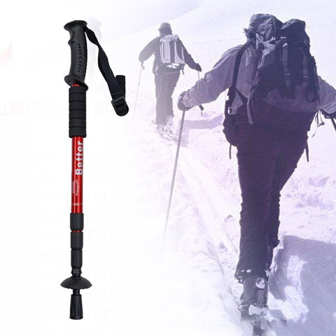 Stampella/bastone da passeggio regolabile pieghevole con bussola, hauteur: 0,5-1,1 m (consegna colore casuale), 4 sections