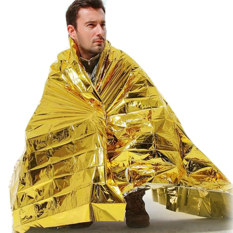 Foglio di sopravvivenza per avvolgere il corps, imperméable, antivento, alluminato, leggero e compacto, per esterni, 140 x 210 cm, 140x210cm