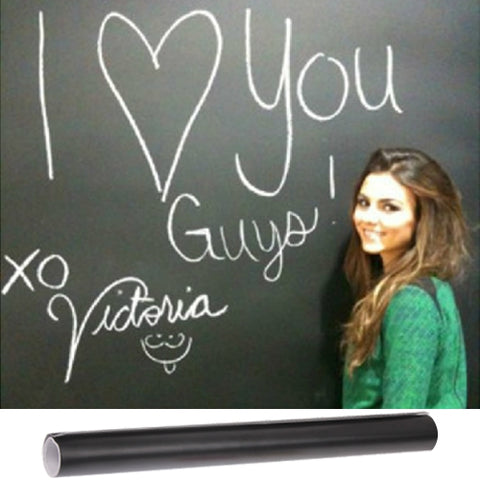 Carta da parati opaca in PVC per lavagna/Adesivo da parete per carta da parati in lavagna per graffiti, dimensioni: 200 (L) x 45 cm (L), PVC Matte Blackboard